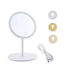 Espejo Para Maquillaje Con Luz Led Touch Inalambrico Usb 18 