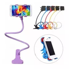 Soporte Celular Flexible Tipo Gancho De Colores 360° Pinza