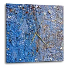 3drose Dpp__1 Reloj De Pared De Metal Azul Oxidado, 10 Por 1