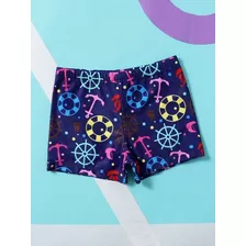 Shorts De Natación Con Estampado De Ancla