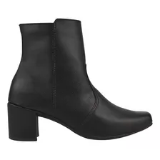 Bota Coturno Cano Curto Bico Quadrado Preto