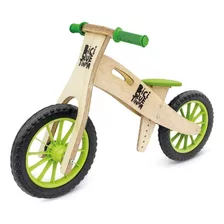 Bicicleta Equilíbrio Sem Pedal Biciquétinha Wooden 2,8kg Cor Verde