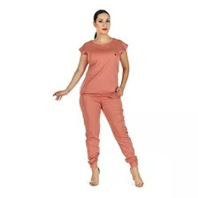 Conjunto Feminino Scrub Manga Muscle Nude Rose