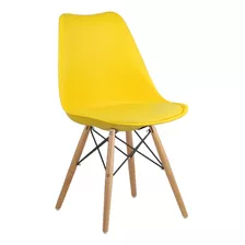 Cadeira Charles Eames Modern Soft Wood Eiffel Estofada