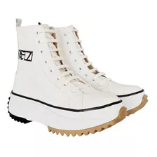 Zapatilla Con Plataforma Micheluzzi Cuero Blanco