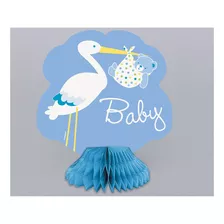 6 Ducha Mini Blue Stork Baby Boy Pieza Central Decoraciones