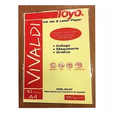Hojas De Papel Presentacion Vivaldi Toyo X 10 120g Amarillo