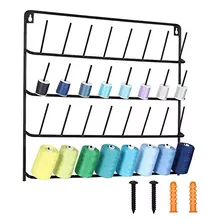 Haitarl 32-spool Sewing Thread Rack, Wall-mounted Metal...