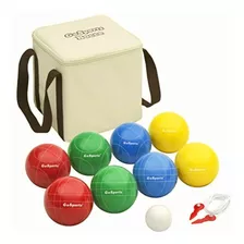 Gosports Backyard Bocce Set Con 8 bolas, Pallino, Caso Y La