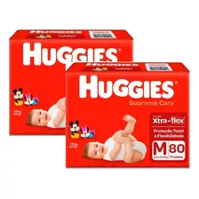 Kit C/2 Fraldas Huggies Supreme Care M 80 Unidades