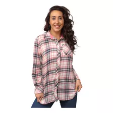 Camisa Mujer Cuadrille Manga Larga Talle Grande Importada