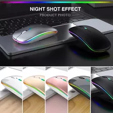 Mouse Sem Fio Recarregável Wireless Led Rgb Ergonômico Cor Azul