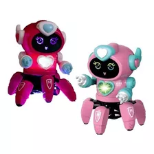 Brinquedos Infantil Robô Aranha Musical Rosa