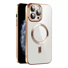 Funda De iPhone 11 Pro Max Magsafe + Protector Camara Dorado