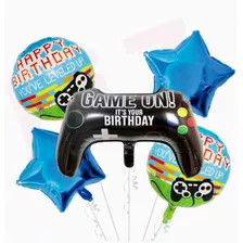 Globo Joystick 5 Pcs Feliz Cumpleaños