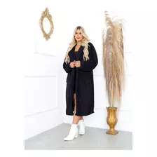 Casaco Pelo Feminino Long Teddy Pelucia Sobretudo Blogueira