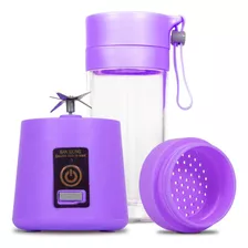 Mini Liquidificador Portátil Copo Vidro 380ml Recarregável Cor Violeta