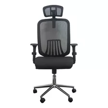 Silla De Oficina Ergonomica Base De Cromo Cabecera Ajustable