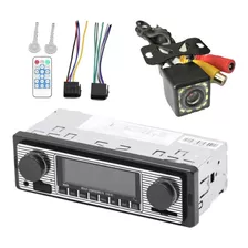 1din Retro Coche Estéreo Vintage Con Bluetooth Aux Usb Fm,,