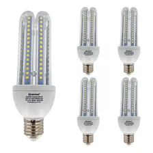 Kit 5 Lâmpadas Led Compacta 23w Bivolt Luz Branca Fria 6500k