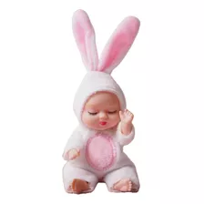 Boneca Mini Bebê Reborn Infantil Roupa Animais Presente
