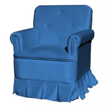 Poltrona Amamentação Laura Suede Azul Royal - Belliv Decor