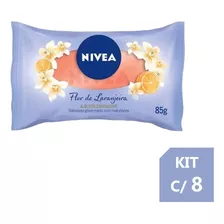 Kit 8 Sabonetes Barra Hidratante Nivea Flor Laranjeira 85g