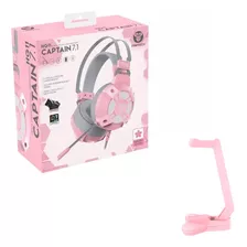 Combo Auriculares Gamer Sakura + Soporte Articulares Rosa