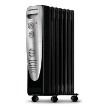 Aquecedor A Óleo Mondial 1500w - Preto E Prata - 127v - A-06