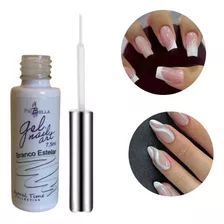 Esmalte Em Gel Decoração Ponta Fina Branco Piu Bella