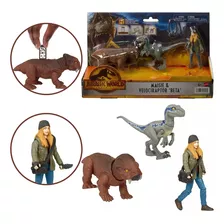 Jurassic World Boneco Maisie E Velociraptor Beta Mattel