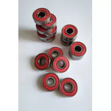 Kit C/ 08 Rolamentos P/skate,spinner,cnc 608 Abec 5-vermelho