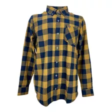 Camisa De Flanela Masculina Texas Farm 100% Algodão Amarela