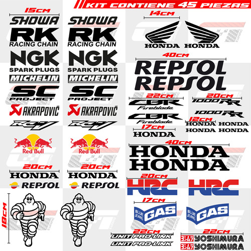 Stickers Calcomanas Honda Cbr 1000rr Fireblade Repsol Hrc Foto 2