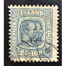 Islandia, Sello Yv 55 20 Aur Reyes Corona 1907 Usado L18161
