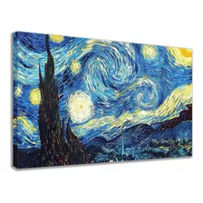 Quadro Grande Pintura Tela Canvas Van Gogh Noite Estrelada