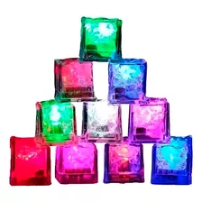 12 Gelo Cubo Led Pisca Colorido Neon Enfeites Decorar Drinks