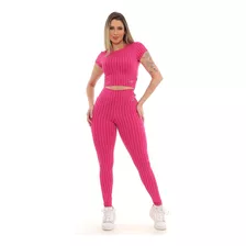 Conjunto Feminino Roupas Fitness Para Academia Calça E Top