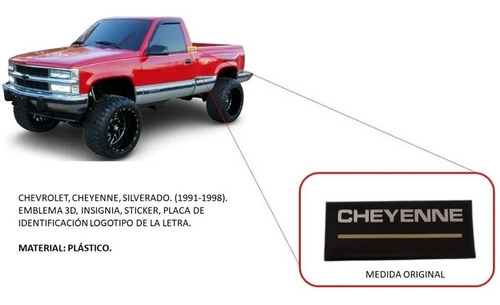Emblemas Chevrolet Cheyenne Laterales 91-98. Foto 4
