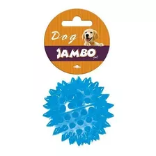 Bolinha Fisioterapia Grande Cravo Com Som Jambo Para Cães Cor Azul