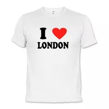 Camiseta Baby Look Branca Frase I Love London Ref 133