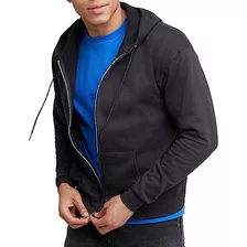 Hanes Hombres De Full-zip Eco-smart Fleece Con Capucha, Negr