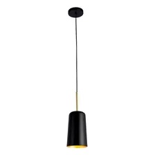 Pendente Bot Preto E Dourado 13,6cm 1xe27 - Bella Iluminação