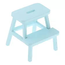 Silla Con Escalón Para Casa De Muñecas, Escala 1:12, Azul