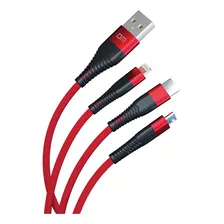 Dm Cable 3 A 1 Usb A Lightning - Mini Usb - Tipo C De 1.8m 