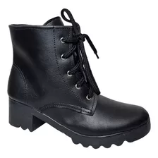 Bota Coturno Feminina Tratorada Cano Curto Salto Baixo Top