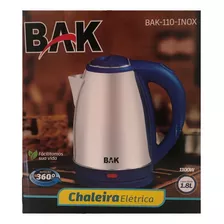 Chaleira Elétrica Auto Desligamento Em Inox Best 1,8 L 127 V Cor Inox-azul 110v