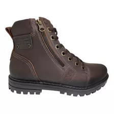 Coturno Masculino Casual Em Couro Conforto Pegada 181504