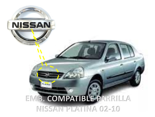 Emblema Compatible Parrilla Nissan Platina 2002 Al 2010 Foto 2