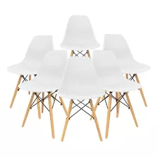 Set De 6 Sillas Eames Modernas Minimalistas Comedor Colores Color De La Estructura De La Silla Blanco